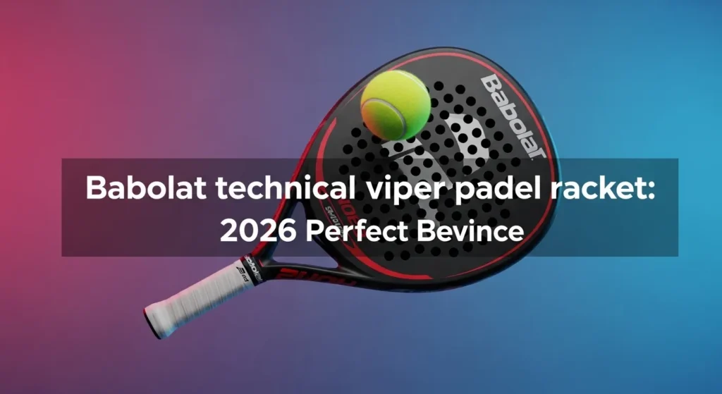 A high-end Babolat technical viper padel racket and ball against a vibrant background, highlighting the premium gear that fits perfectly inside a protective padel bag.