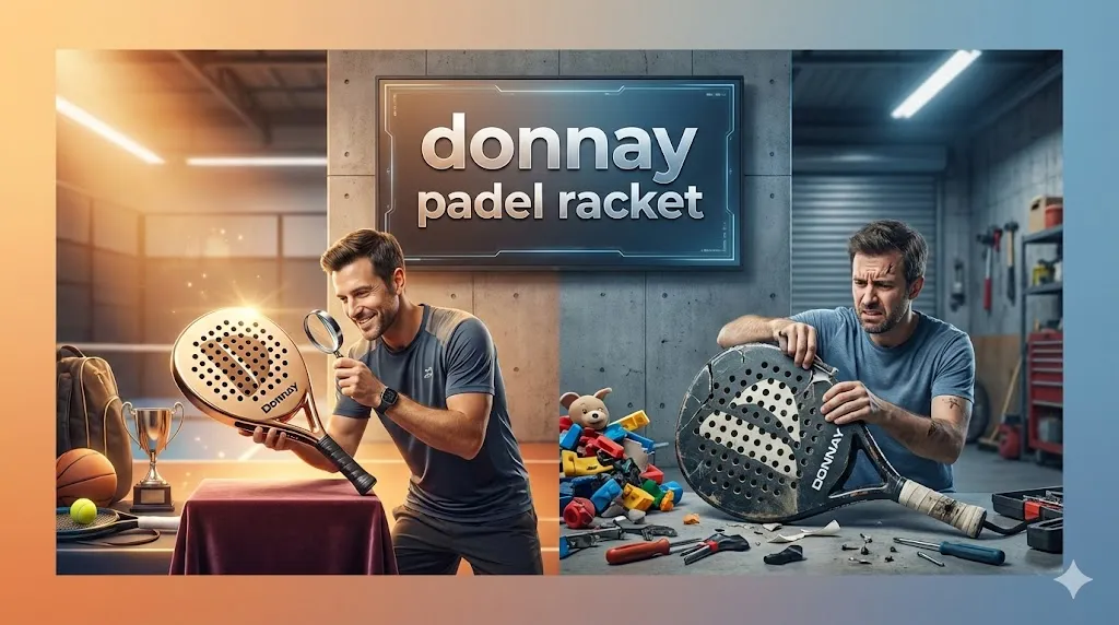 Side-by-side comparison showing a pristine donnay padel racket versus a broken damaged one, illustrating the durability debate between budget bargain and cheap quality for UK players