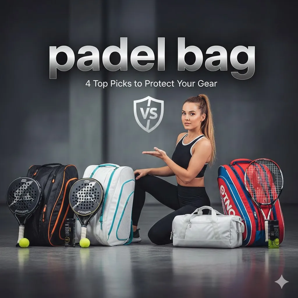 A professional comparison between a dedicated padel bag and a standard tennis bag featuring 4 top picks for racket protection and travel.